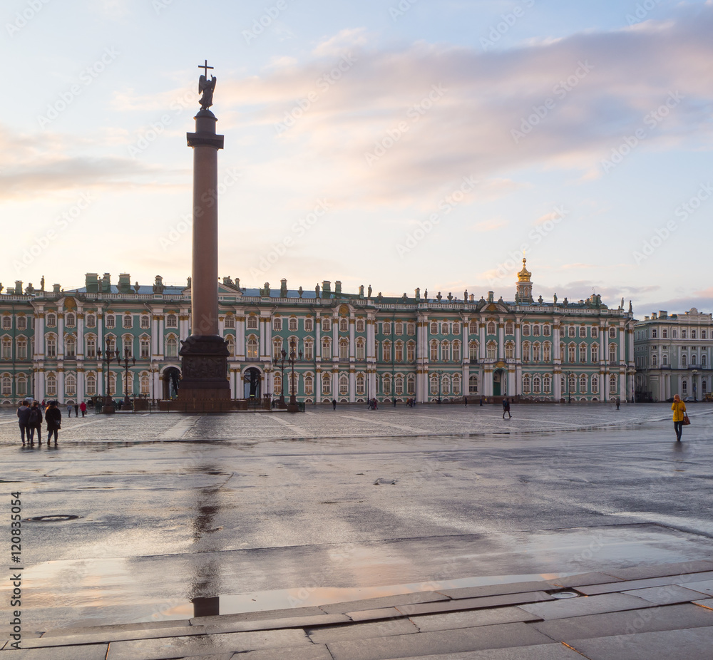 Hermitage and palace square in Saint Petersburg