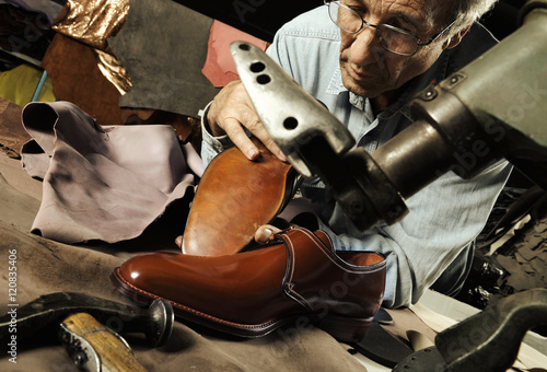 craftsman making luxury handmade man shoes