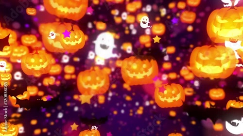 ハロウィン 背景 紫色 ループ