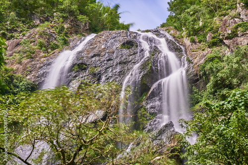waterfall in the tropical rain forest. Khong Lan waterfall  Thailand
