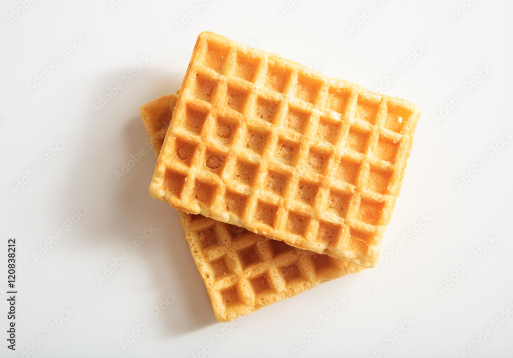Waffles on white background Waffles on white background