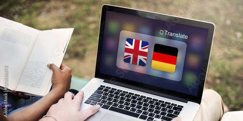 Obraz na plátně Flag Countries Foreign Word Translation Concept