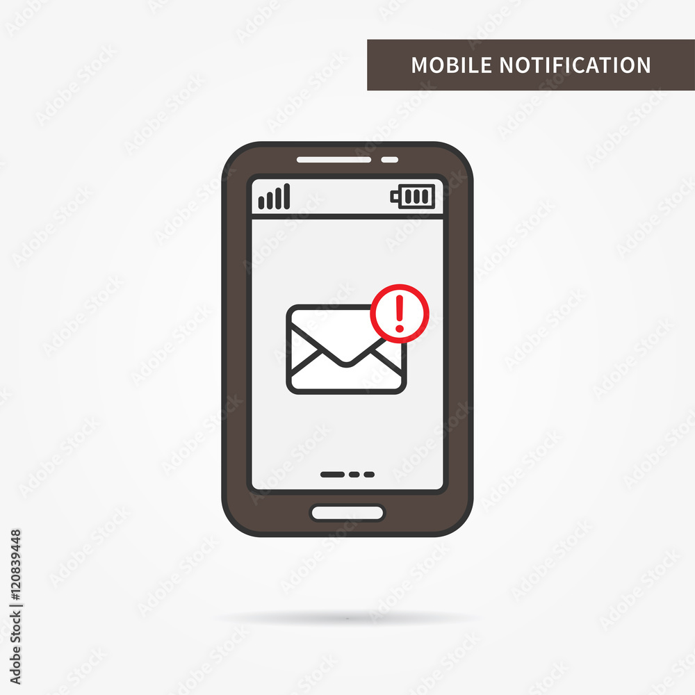 Linear mobile mail notification. Flat web mail notice. Mail message symbol. Creative concept phone mail graphic design banner. Vector mail notice sign illustration. Linear mobile mail notification. Flat web mail notice. Mail message symbol. Creative concept phone mail graphic design banner. Vector mail notice sign illustration.