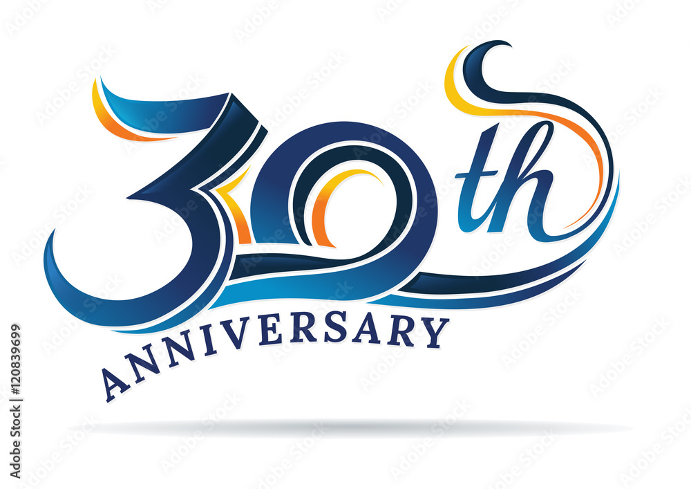 Fototapeta premium anniversary emblems 30 in anniversary concept template design