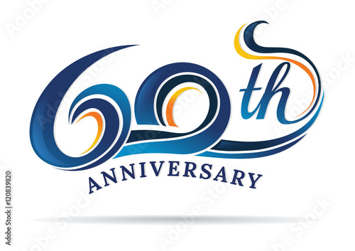 anniversary emblems 60 in anniversary concept template design