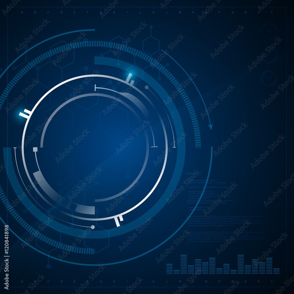 Obraz premium abstract circular hexagon pattern tech scientific innovation concept background