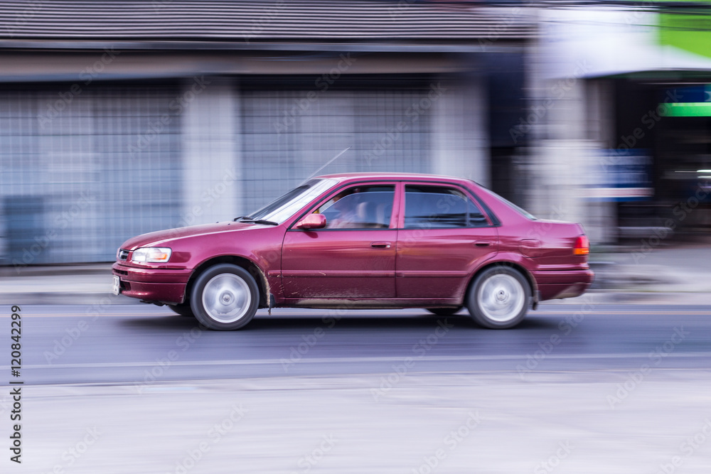 Fototapeta premium car panning speed on road, asia