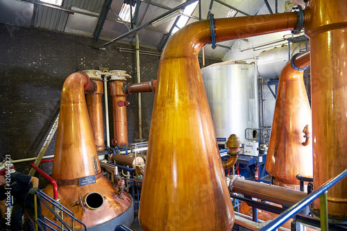 Machinery whiskey distillery in the Highlands, Scotland