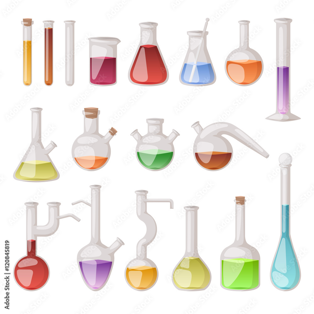 Lab flask vector set. Lab flask vector set.