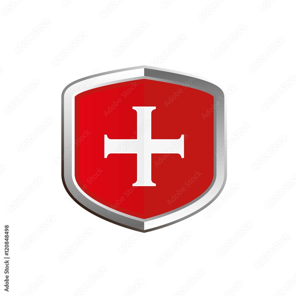 Shiny Cross Shield Vector Illustration Shiny Cross Shield Vector Illustration