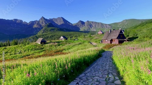 Little huts in the Tatra mountains in Poland
