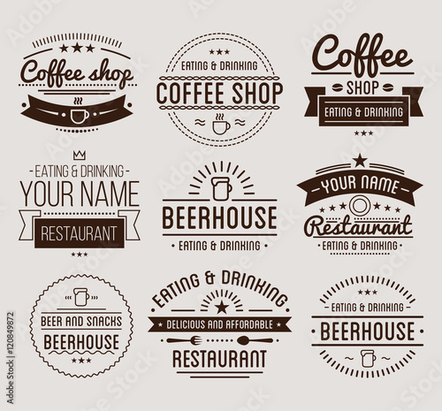 Vintage logo. Coffee shop template. Restaurant label. © Sonulkaster