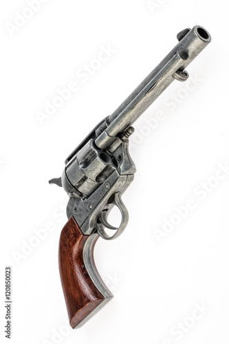 Old Revolver On Isolated Background