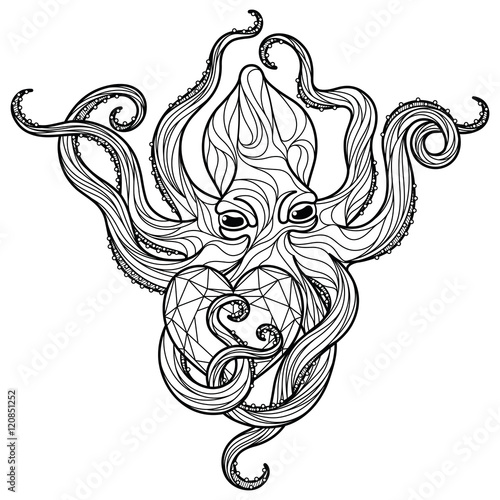 Zentangle octopus