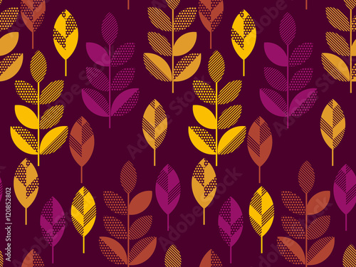 autumn leaves vector illustration abstract. seamless pattern wit
