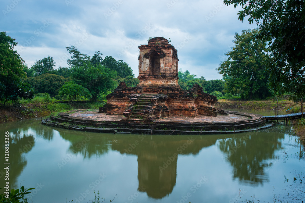 Old pagoda temple of buddhism,Wat koh klang in lamphun, Thailand