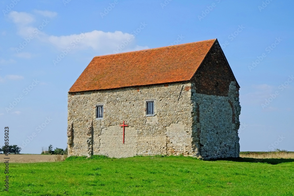 The Saxon Chapel of St Peters-on- the- Wall at Bradwell on Sea Essex was built by St Cedd in 654 AD. The Saxon Chapel of St Peters-on- the- Wall at Bradwell on Sea Essex was built by St Cedd in 654 AD.