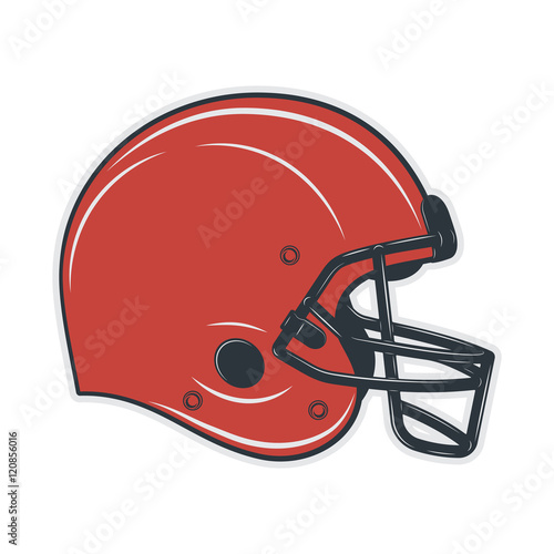 Football helmet on white background. Vector illustration.