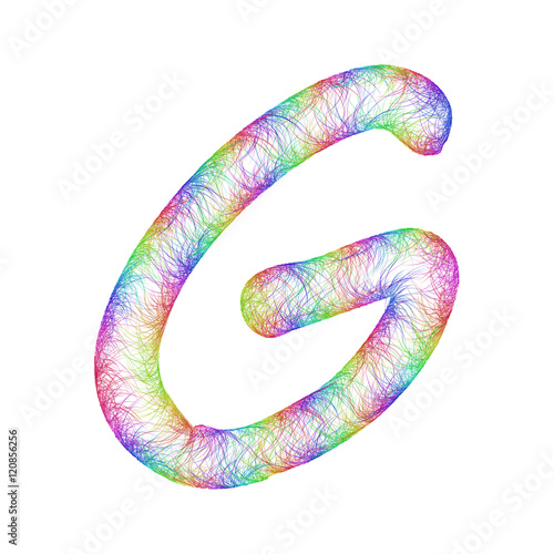 Rainbow sketch font design - letter G
