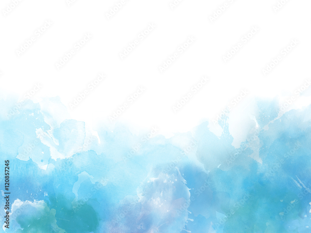 Blue colors Watercolor art border background