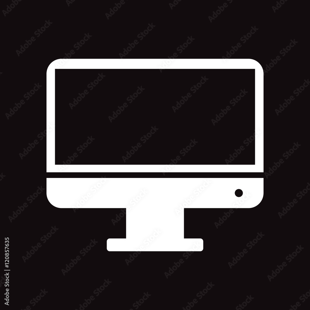flat icon in black and white style monitor flat icon in black and white style monitor