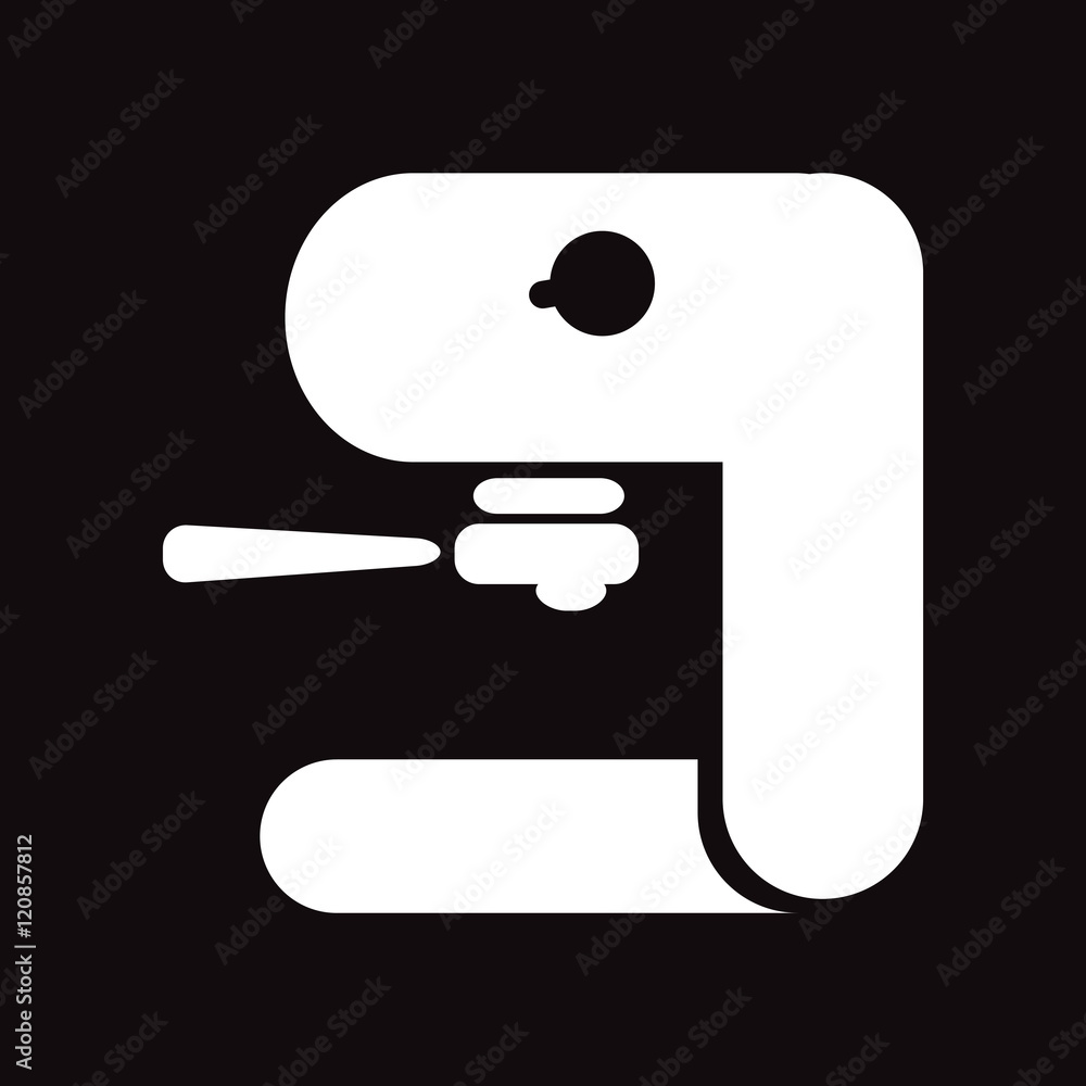 flat icon in black and white style coffee maker flat icon in black and white style coffee maker