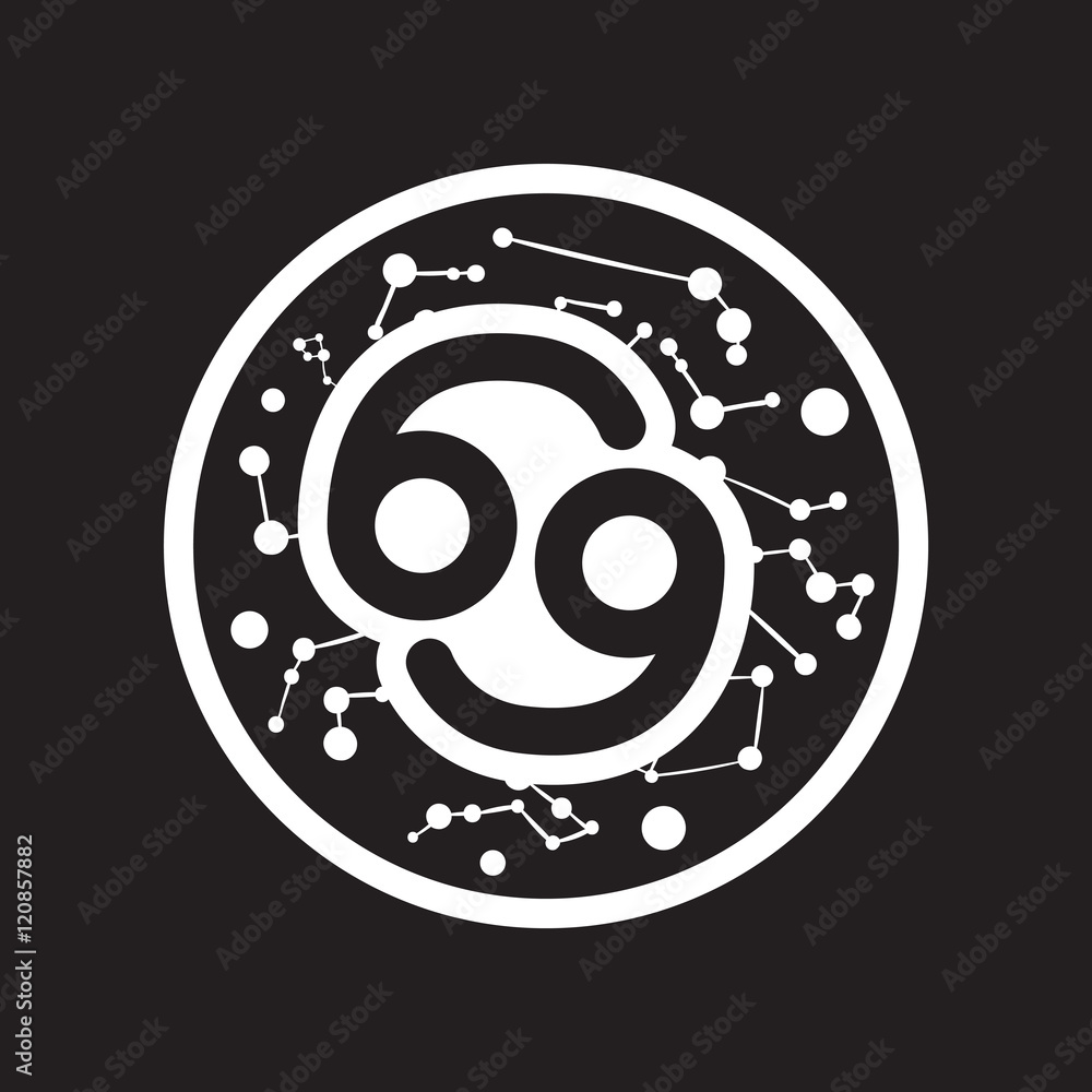 flat icon in black and white style zodiac sign cancer flat icon in black and white style zodiac sign cancer