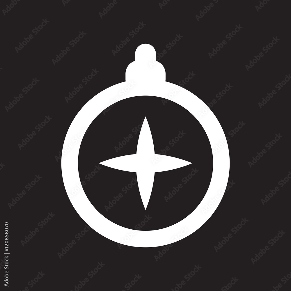 flat icon in black and white style tourist compass flat icon in black and white style tourist compass