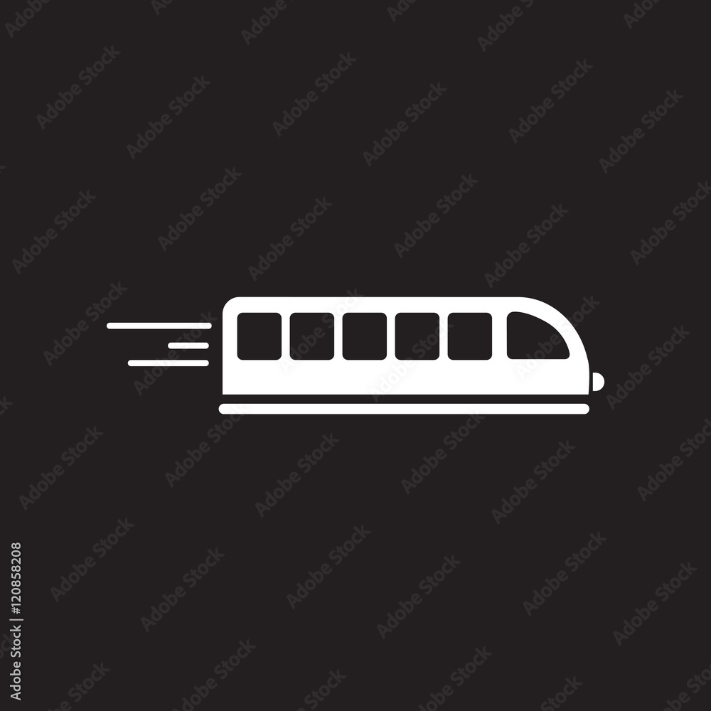 flat icon in black and white style high-speed train flat icon in black and white style high-speed train