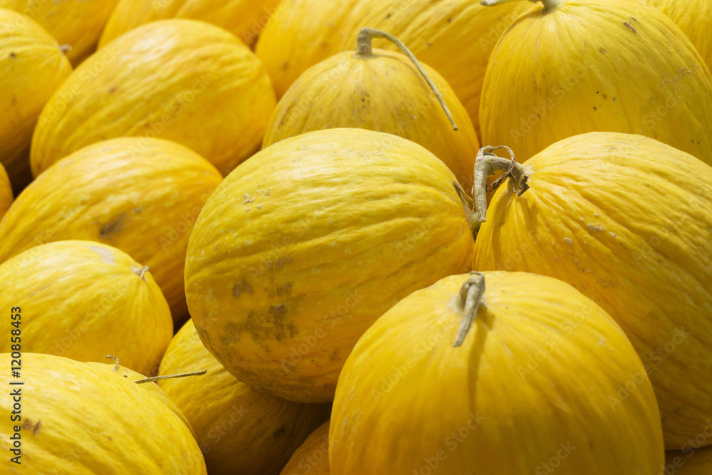 Yellow melons background