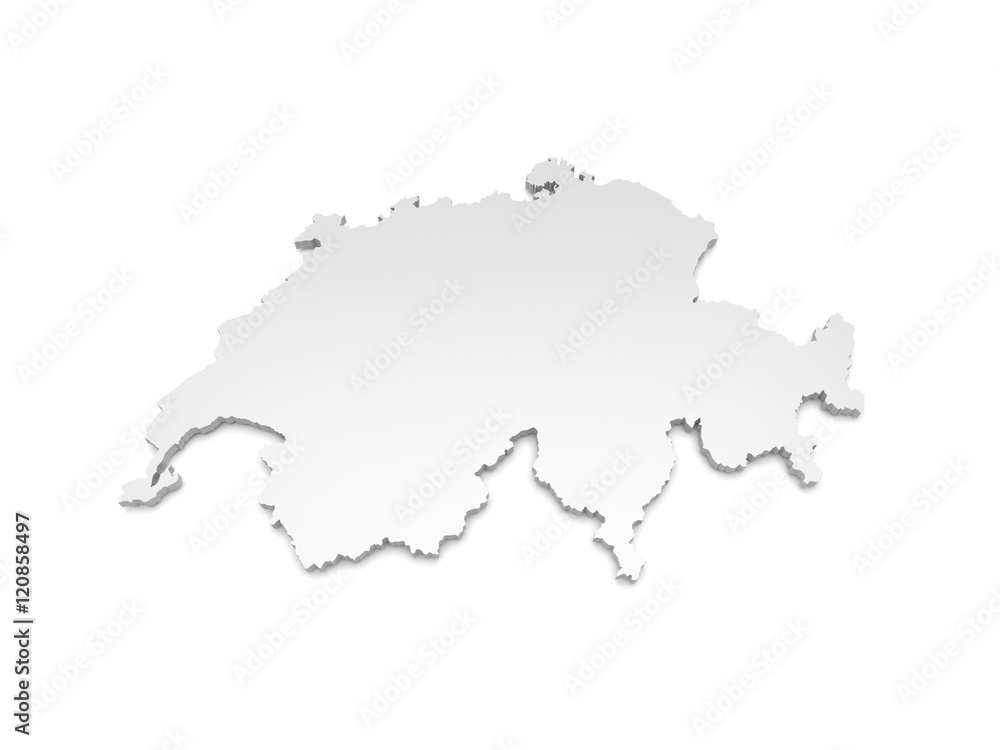 3D Illustration - Karte Schweiz