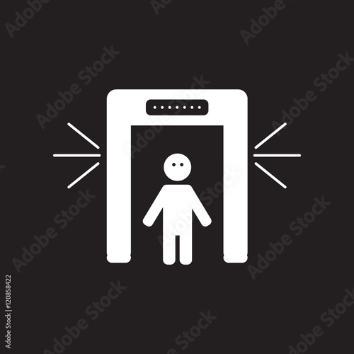 flat icon in black and white style people scanner 