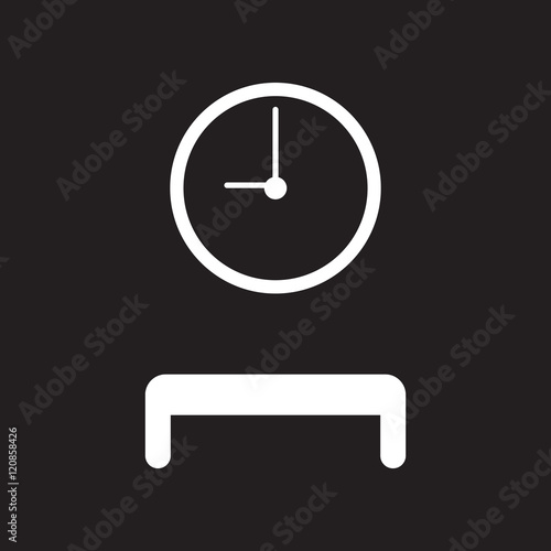 flat icon in black and white style waiting hall 