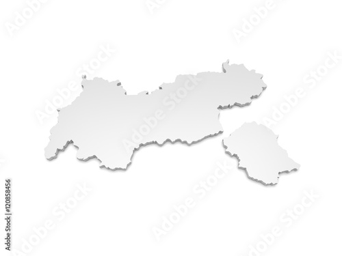 3D Illustration - Karte Österreich - Tirol