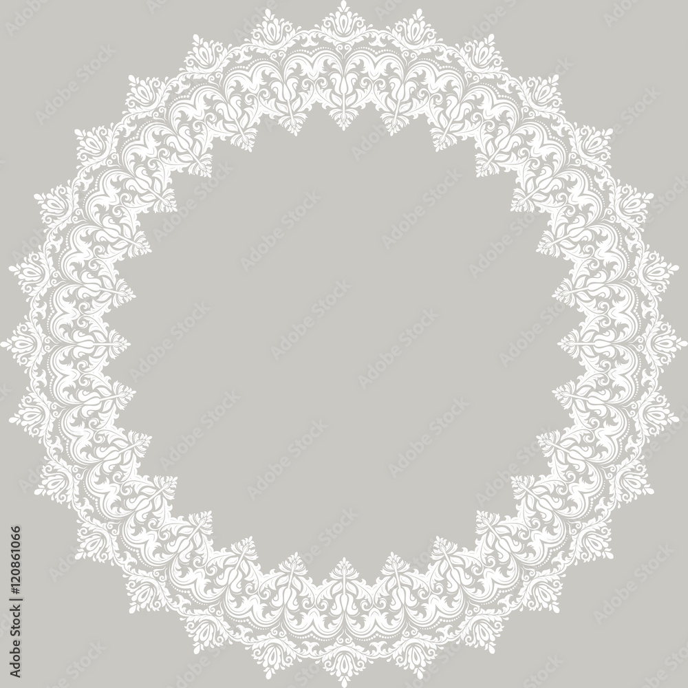 Floral Modern Vector Round Frame Floral Modern Vector Round Frame