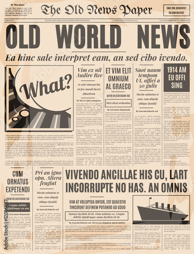 Old newspaper design vector template.