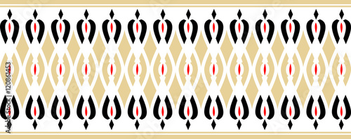 Elegant decorative border made up of golden red and black colors