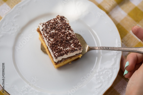 Fototapeta Naklejka Na Ścianę i Meble -  Sponge cake with cream