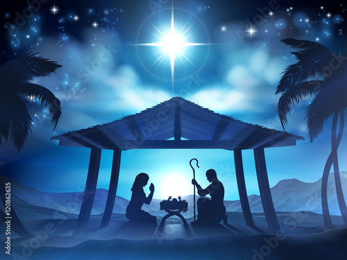 Manger Christmas Nativity Scene