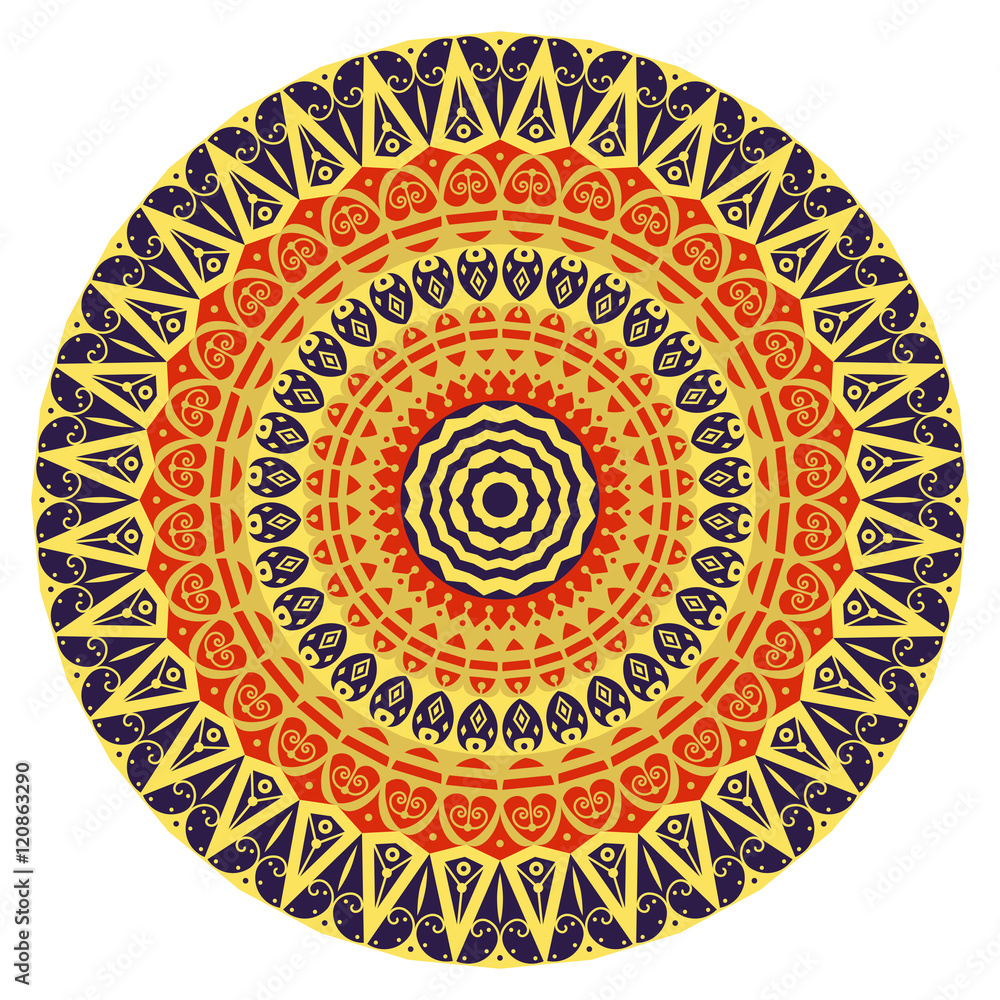 Fototapeta premium Round ethnic pattern