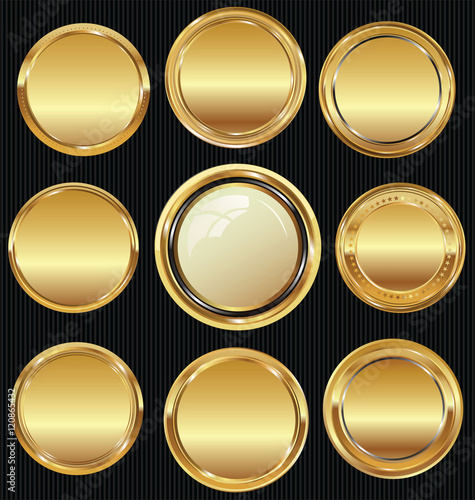 Empty luxury golden labels collection