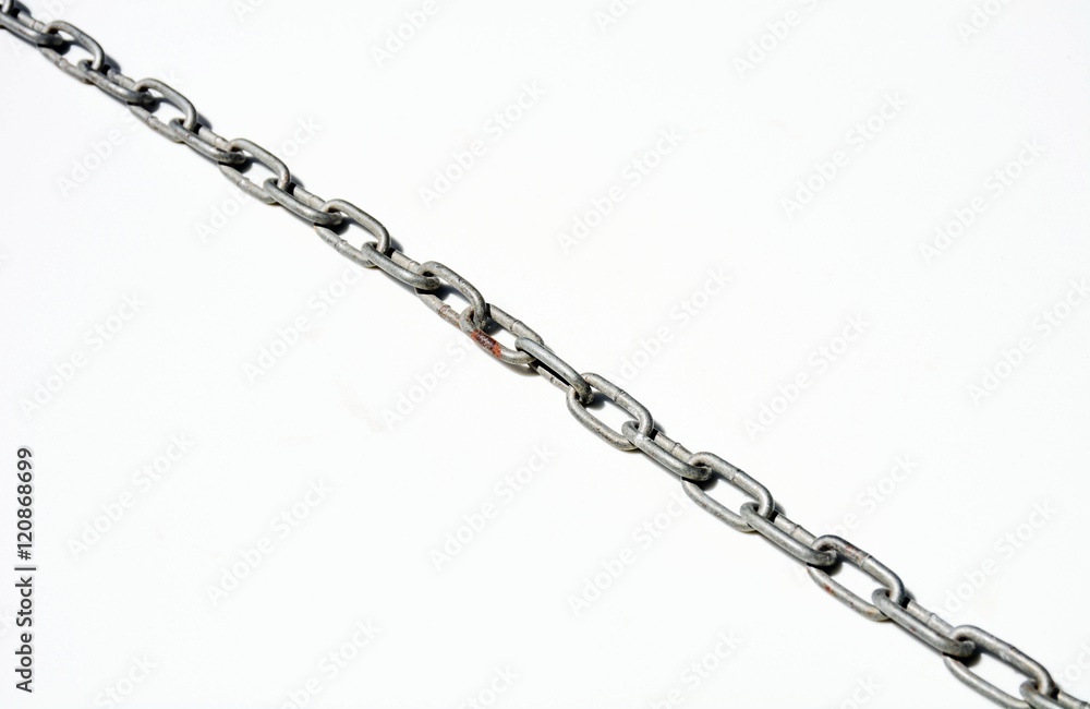 metal rust chain on white background metal rust chain on white background
