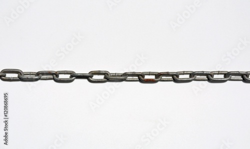 metal rust chain on white background