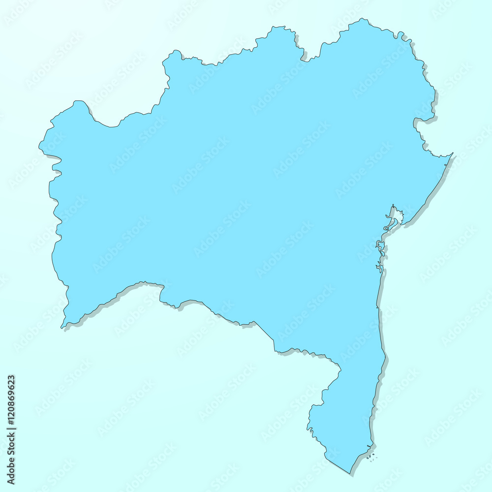 Bahia blue map on degraded background vector