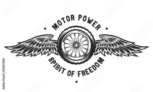 Wheel and wings, the spirit of freedom.