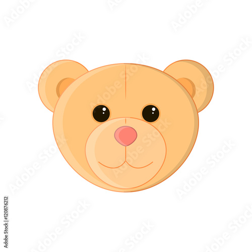 Cute teddy bear s head  soft toy  animal illustration and art