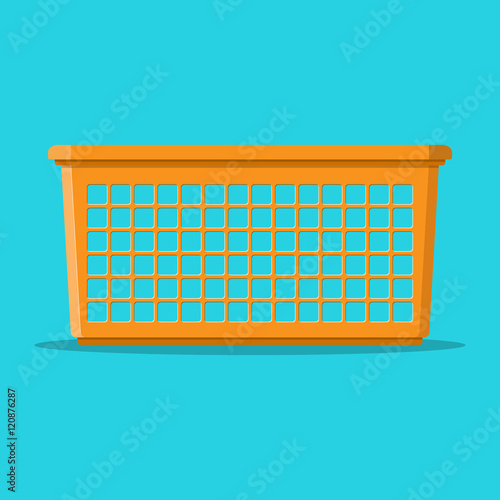 Empty orange household plastic basket.