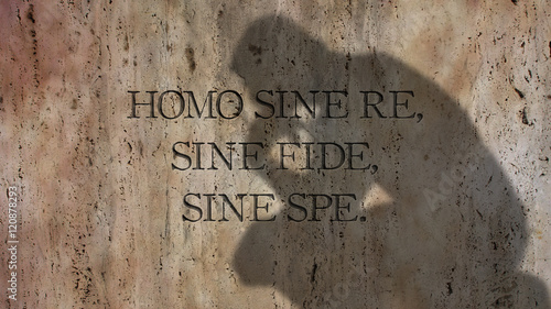 Homo sine re, sine fide, sine spe. A Latin phrase meaning A man) without any thing, without credit, without hope.