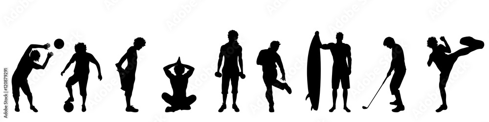 Vector silhouette of man.