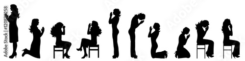 Vector silhouette of woman.